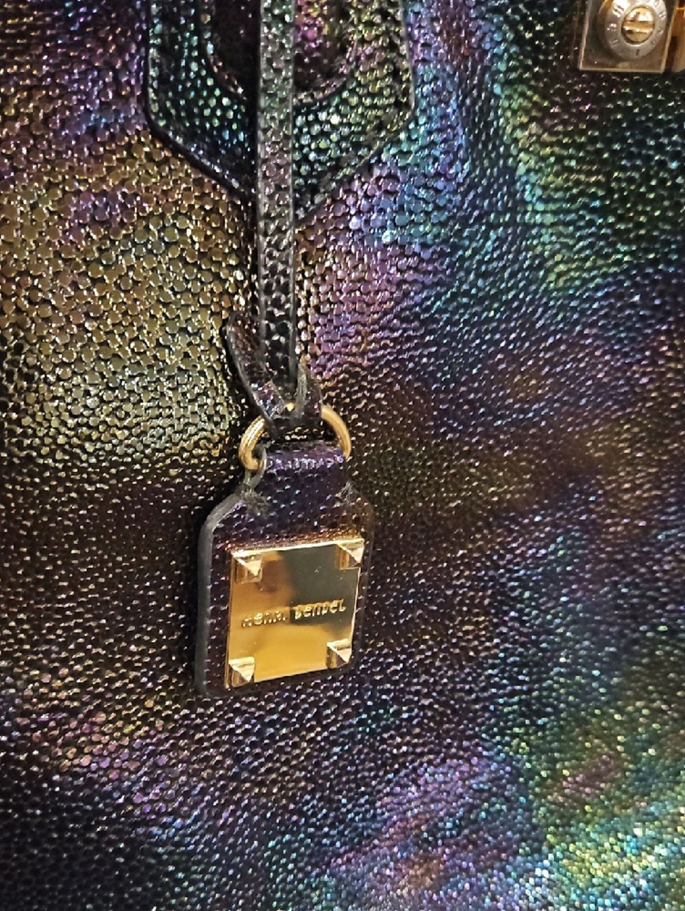 ✨ RARE Collector's Item ✨ Henri Bendel Petrol Oil Slick Carlyle Tote Bag - Picture 10 of 17